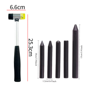 Kit professionnel de 6 outils avec stylos de débosselage en aluminium, marteau en caoutchouc et kit de réparation de bosses sans peinture pour carrosserie automobile - Product Image 3