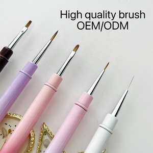 Hot Selling Double Metal Pen Holder Nail Pencil Gel Nail <b>Brush</b> Gel <b>Brush</b> Oval Nail Paint Uv Gel Factory Wholesale Customization - Product Image 3