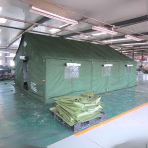 Tente en <span class=keywords><strong>toile</strong></span> modulaire toutes saisons à cadre en acier 10 hommes avec option chauffante étanche à la neige pour les camps de terrain et les urgences - Product Image 2