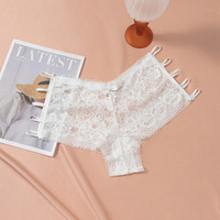 Pakaian Dalam Wanita Satin Romantis Seksi Tanpa Jahitan Bordir Renda Bikini Solid Low-Rise Bernapas Hot