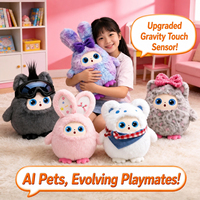 Giocattolo Interattivo Intelligente AI con Funzione di Feedback Touch, Peluche Smart per Bambini, Bestseller per Alleviare lo Stress