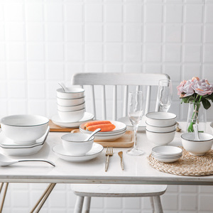 Nouvelles services <span class=keywords><strong>de</strong></span> <span class=keywords><strong>vaisselle</strong></span> en porcelaine osseuse <span class=keywords><strong>de</strong></span> Jingdezhen <span class=keywords><strong>de</strong></span> style chinois, en céramique blanche, <span class=keywords><strong>pour</strong></span> 4 à 8 <span class=keywords><strong>personnes</strong></span>, Joyeux et Porte-Bonheur - Product Image 3