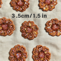 Appliques de luxe à coudre en forme de cœur, ornées de perles écologiques et de sequins en cristal, pour chapeaux et sacs à main – Vente en gros