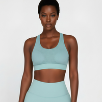 Soutien-gorge de sport antichoc grande taille pour la course à pied, design dos élégant pour femmes - Effet amincissant pour poitrines généreuses, ensemble 2 pièces écologique