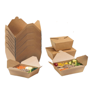 Envases desechables de papel kraft de calidad alimentaria para llevar, cajas de embalaje para hamburguesas de comida rápida, para sushi para llevar - Product Image 1
