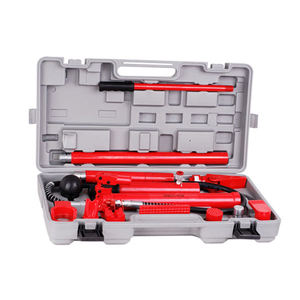 Ensemble d'outils de tensionnement de boulons hydrauliques manuels KHC, 10 tonnes, corps en métal rouge, vérins de réparation de châssis, garantie de 3 ans, hauteur maximale de 915 mm - Product Image 1