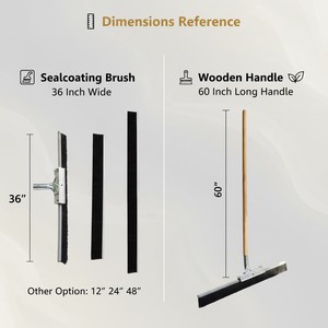Brosse de finition pour revêtement d'étanchéité de qualité professionnelle, 36 pouces de large, pour allées en asphalte et parkings – Fournisseur d'usine OEM/ODM - Product Image 2