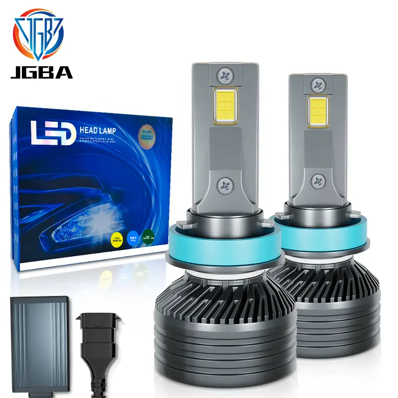 JGBA Voiture Led Lumière 2024 Auto plus lumineux Led Phares Ampoules Canbus Voiture Led Phare 120w H7 H8 H9 H11 9005 9006 Hb3 H13 H4
