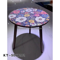 Massivholz Moderner Langlebiger Couchtisch Rund Akzentmuster Beweglich Elegant Hochwertig