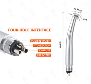 Turbina dental de alta velocidad, chorro de agua de un solo punto con y sin luz, botón pulsador. - Product Image 2