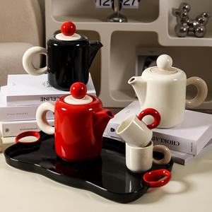 Tasses à eau en céramique, ensembles de tasses à thé pour la maison, service à thé en céramique de luxe léger pour la cuisine - Product Image 5