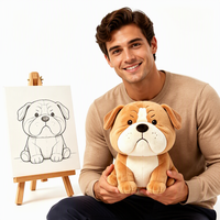 Vente en gros de peluches personnalisées d'animaux de dessin animé super douces, conception OEM personnalisée, jouet en peluche de 25 cm, logo brodé personnalisé, souvenir