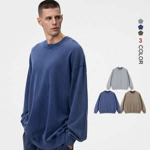 Sweat-shirt à col rond surdimensionné personnalisé 100% coton sweat-shirt à épaules tombantes pour hommes de luxe - Product Image 1