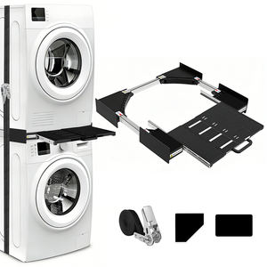 Kit Universal para Apilar Lavadora y Secadora con Estante de Secado Extraíble, Marco Telescópico de Empuje y Tracción, Base de Acero Inoxidable para Lavadora - Product Image 1