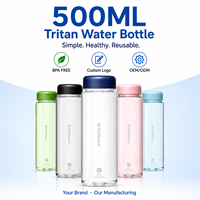Bouteille d'eau Tritan sans BPA de 500 ml, logo personnalisé, anti-fuite, réutilisable, bouteille de sport, fabricant OEM