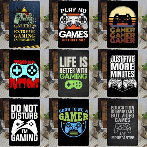 Забавные геймерские металлические знаки для работы, ретро жестяные знаки для дома, бара, клуба, игровой комнаты, мужская пещера, Настенный декор, винтажный металлический постер - Product Image 6