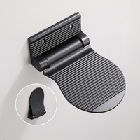Repose-pieds de douche mural moderne en aluminium spatial, durable, antidérapant, pour salle de bain à domicile, disponible en noir et argent pour les hôtels