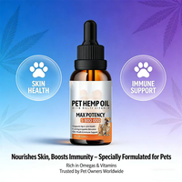 Gouttes Multivitaminées Sédatives pour Animaux de Compagnie à l'Huile de Chanvre – Soutien Articulaire, Santé Cutanée, Soutien Immunitaire – Supplément Liquide Oral pour Chats