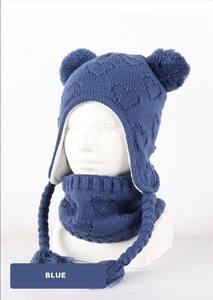 Gorro de punto para niños pequeños, conjuntos de calentador de cuello con forro polar cálido, gorro de invierno, conjunto de bufanda para niñas y niños - Product Image 6