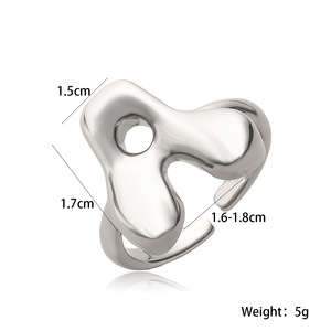 Anillos Ajustables con Letras Chapados en Oro, Joyería Moderna Unisex, Regalo, Uso Diario - Product Image 6