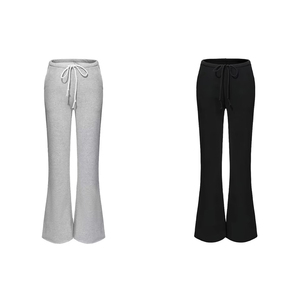 <span class=keywords><strong>Pantaloni</strong></span> sportivi da <span class=keywords><strong>donna</strong></span> in pile leggero, modello bootcut a vita bassa, a zampa, <span class=keywords><strong>con</strong></span> coulisse, stile basic - Product Image 6