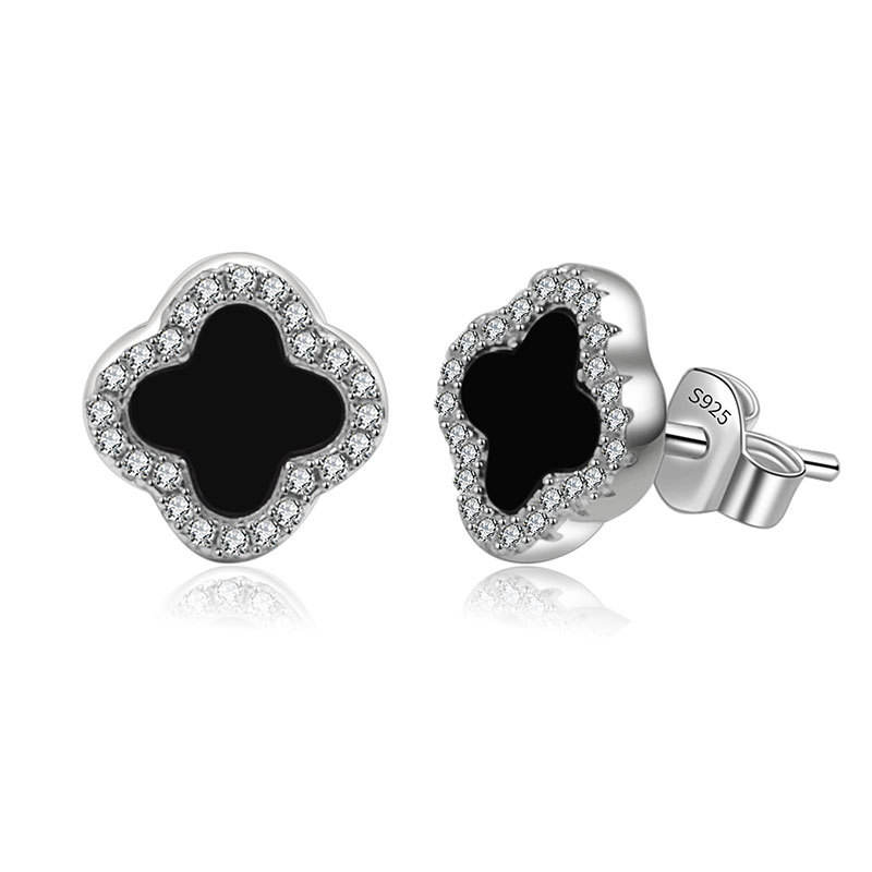 Black, Rhodium Plated