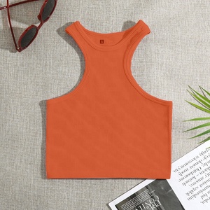 Top Crop da Donna in Maglia <span class=keywords><strong>a</strong></span> <span class=keywords><strong>Costine</strong></span>, Bianco e Nero, Personalizzabile con Logo, Produzione OEM all'Ingrosso - Product Image 6