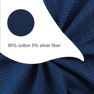 Tissu tricoté géométrique brodé, 95% coton biologique, 5% fibre d'argent, écologique, antibactérien, antistatique, conducteur, pour la maison - Product Image 3