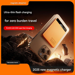 Banque d'alimentation sans fil magnétique portable à charge rapide 20W <span class=keywords><strong>Orange</strong></span> Design 5000/10000mAh avec affichage LED ultra-mince pour une utilisation en extérieur - Product Image 3