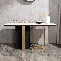 Table console moderne de luxe en pierre, couleur noire, pour hôtel et maison