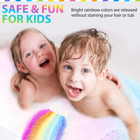 Balles de bain arc-en-ciel, 2 pièces, pour Relaxation enfants, aromathérapie, bulles de douche, avec huiles essentielles