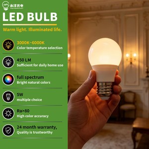 Ampoule LED G45 E26 AC110V Contrôlable et Dimmable, Blanc, Plastique, Ra80, Économe en Énergie, Utilisation en Entrepôt, Certifiée ETL CE, 20000 Heures - Product Image 2