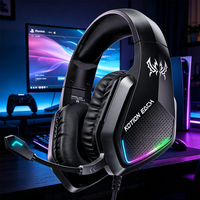 Casque de jeu filaire circum-auriculaire OEM/ODM avec micro à réduction de bruit active, son stéréo éclairé par RVB pour PC, PS5, Xbox, Switch