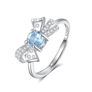 Bague réglable en argent sterling 925 avec 9 délicates pierres naturelles rondes de 5 mm, bijoux de haute qualité pour femmes - Product Image 1