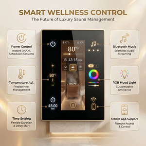 Sauna extérieur Ploutara 210 cm (83 po) avec vestiaire et terrasse, application Contractor Smart, certifié ETL CE FSC, kit modulaire préfabriqué - Product Image 5