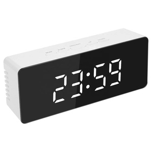Orologio da Tavolo a Specchio con LED, Sveglia <span class=keywords><strong>Digitale</strong></span> con Funzione Snooze, Orologio da Scrivania con Luce per Svegliare, Display Elettronico Grande per Ora e Temperatura, per Casa - Product Image 1