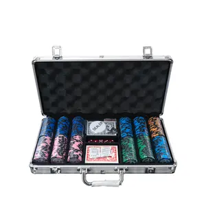 YH Set Chip Kasino Klasik Tanah Liat 5 Warna Chip Poker Texas