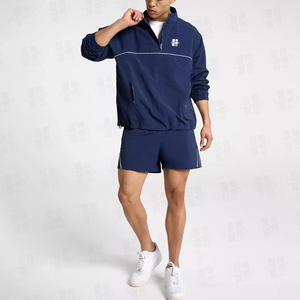 Veste en nylon imperméable pour homme, coupe-vent, à col zippé, personnalisable avec logo imprimé ou brodé, vente en gros - Product Image 2