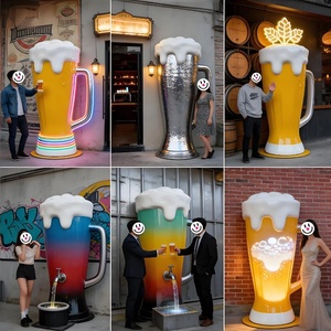 Letrero Comercial Personalizado para Pub, Letrero 3D Colorido de Gran Escala para Tienda, Estatua de Tamaño Real, Botella de Cerveza, Taza, Escultura de Fibra de Vidrio - Product Image 3
