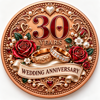 Pièce commémorative personnalisée en cuivre pur 999 de 1 oz pour anniversaire de mariage, haute définition, imprimée UV, objet de collection, cadeau souvenir, artisanat métallique