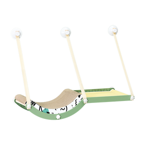 Nueva hamaca de madera sólida ecológica 2 en 1 para gatos, rascador y cama columpio con ventosa, camas para mascotas - Product Image 1