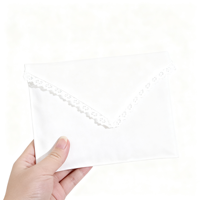 Undangan Pernikahan Khusus Retro Berukir Segitiga Berongga dengan Renda, Amplop Hadiah, Amplop Dompet Tipe Kertas Biasa