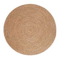 Tapis rond en jonc tissé à la main, grand tapis de sol pour salon, décoration photographique, style campagnard américain, couleur unie