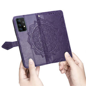 Étui de téléphone en cuir gaufré pour Samsung <span class=keywords><strong>Galaxy</strong></span> S25 Ultra S24 Plus 23 A60 A55 A50 A40 A35 A15 Mandala Flower Folio Flip Wallet - Product Image 6