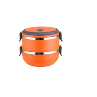 Boîte à lunch double niveau en acier inoxydable Pot thermique pour aliments chauds Thermos à soupe isolé sous vide Récipient alimentaire étanche au micro-ondes