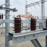 Interrupteur de déconnexion haute tension extérieur GW9-12 630A, interrupteur à couteaux monté sur poteau en céramique composite 12kV anti-pollution