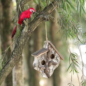Aanpassen Handgemaakt Vogelhuisje Rustieke Natuurlijke Outdoor Opknoping Massief Hout Vogelhuis Dierenhuis - Product Image 6