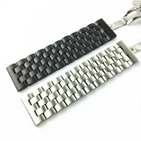 Remplacement de bracelet de montre-bracelet de luxe pour hommes et femmes 18mm 20mm 22mm 24mm 26mm 5 perles bracelets de montre en acier inoxydable brossé