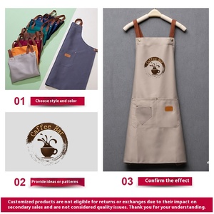 Giá rẻ thời trang quảng cáo không thấm nước tạp dề cho nhà bếp nhu yếu phẩm hàng ngày làm sạch biểu tượng tùy chỉnh in bông làm việc - Product Image 3