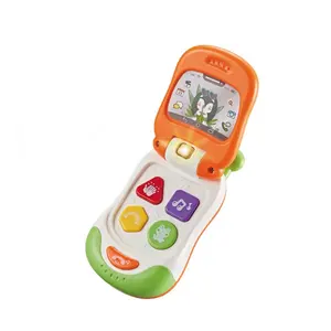 KUNYANG funny smart flip phone shape mini model kids sound light cartoon mini baby early educational baby phone toy